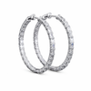 DOMINIQUE 3.21 Ct Emerald Hoop Earrings in 14K Gold - Lab Grown Diamond