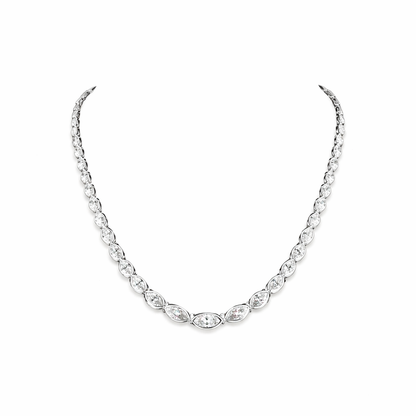 DUCHESS | 10.08 Ct Marquise Diamond Riviera Necklace in 14K White Gold