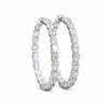ELARA | 5.61 Ct Oval Diamond Hoop Earrings in 14K White Gold - Lab Grown Diamond