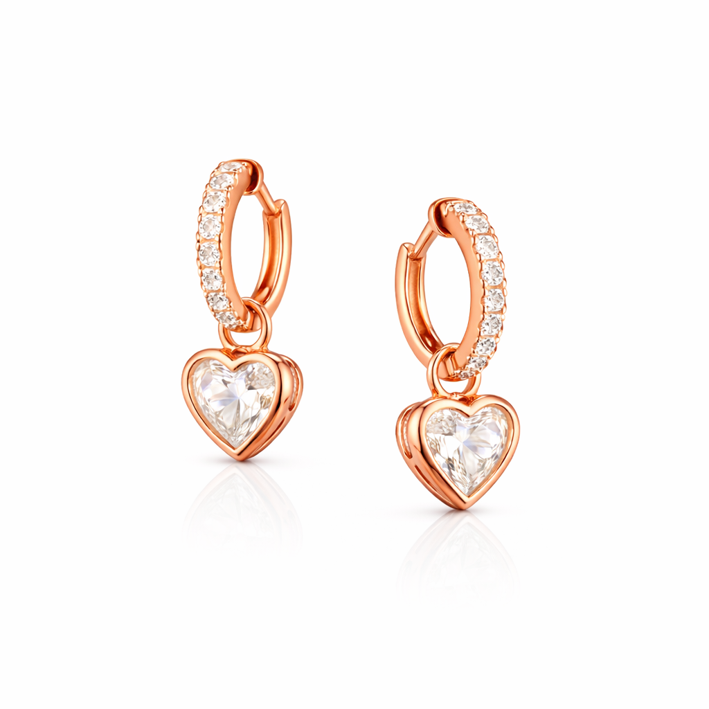 elena vance 2.52 ct heart hanging earrings 14k rose gold