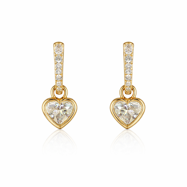 ELENA VANCE | 2.52 Ct Heart Shape Hanging Earring in 14K Yellow Gold - Lab Grown Diamond