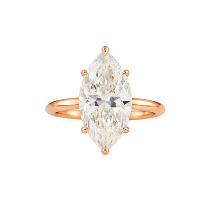 ELISE | 5.2 Ct Marquise Diamond Solitaire Ring in 14K Rose Gold - Lab Grown Diamond