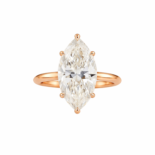 ELISE | 5.2 Ct Marquise Diamond Solitaire Ring in 14K Rose Gold - Lab Grown Diamond