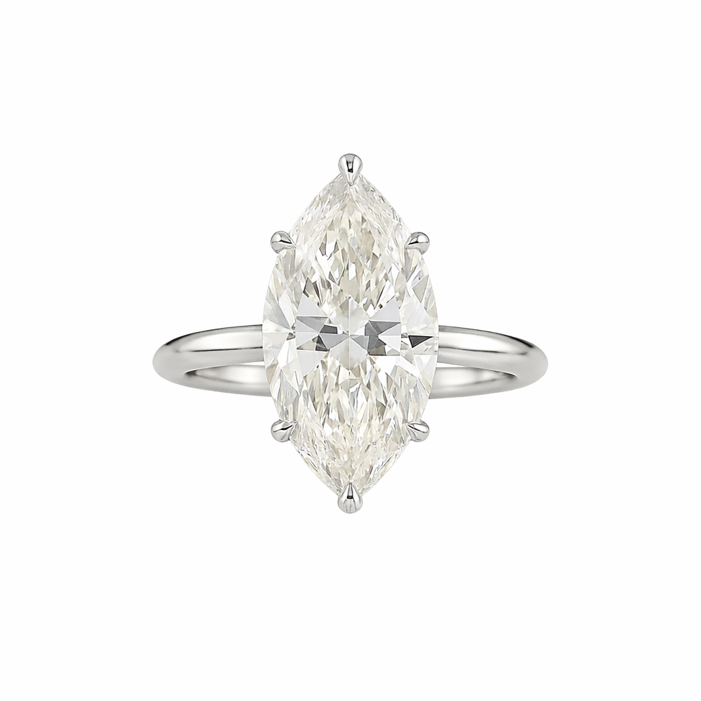 elise | 5.2 ct marquise diamond solitaire ring in 14k white gold - lab grown diamond