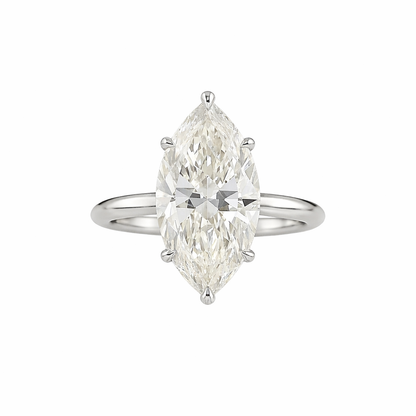 ELISE | 5.2 Ct Marquise Diamond Solitaire Ring in 14K White Gold - Lab Grown Diamond