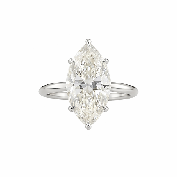 ELISE | 5.2 Ct Marquise Diamond Solitaire Ring in 14K White Gold - Lab Grown Diamond