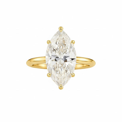 ELISE | 5.2 Ct Marquise Diamond Solitaire Ring in 14K Yellow Gold - Lab Grown Diamond