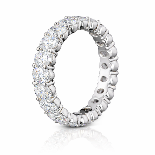ELIZABETH | 3.09 CT Oval Diamond Full Eternity Band in 18K White Gold - Lab Grown Diamond