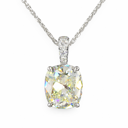 ELIZA | 2.12 Ct Antique Cushion Solitaire Pendant in 14K White Gold
