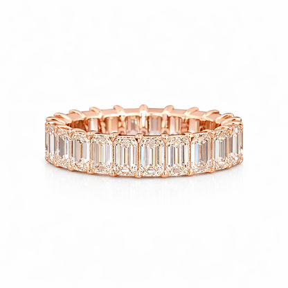 ELYSIAN |  8.71 Carat Emerald Eternity Band in 14K Rose Gold - Lab Grown Diamond