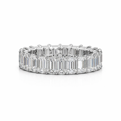 ELYSIAN |  8.71 Carat Emerald Eternity Band in 14K White Gold - Lab Grown Diamond