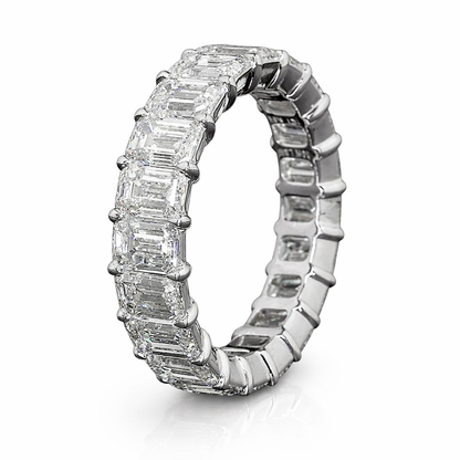 ELYSIAN |  8.71 Carat Emerald Eternity Band in 14K White Gold - Lab Grown Diamond