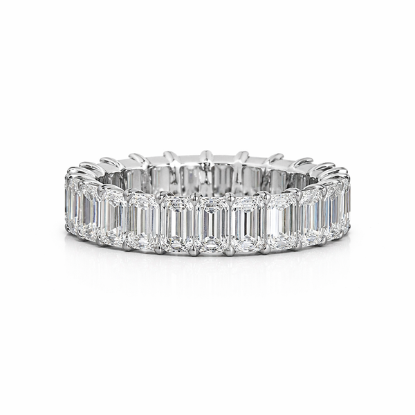 ELYSIAN |  8.71 Carat Emerald Eternity Band in 14K White Gold - Lab Grown Diamond