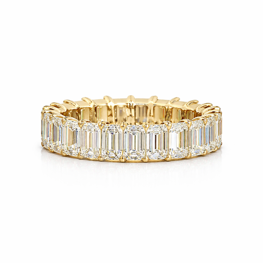 ELYSIAN |  8.71 Carat Emerald Eternity Band in 14K Yellow Gold - Lab Grown Diamond