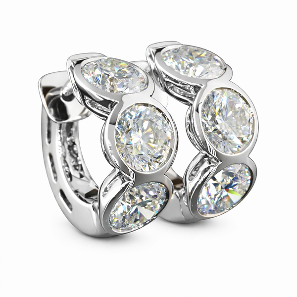 EMMELINE | 4.88 Ct Round Diamond Huggies Earrings in 14K Yellow Gold - Lab Grown Diamond