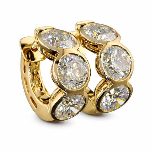 EMMELINE | 4.88 Ct Round Diamond Huggies Earrings in 14K Yellow Gold