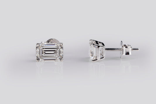 Studs Emerald 1.47ct 18K WHITE GOLD