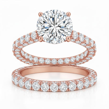 ETERNAL | 9.18 Carat Round Engagement Ring in 14K Rose Gold - Lab Grown Diamond