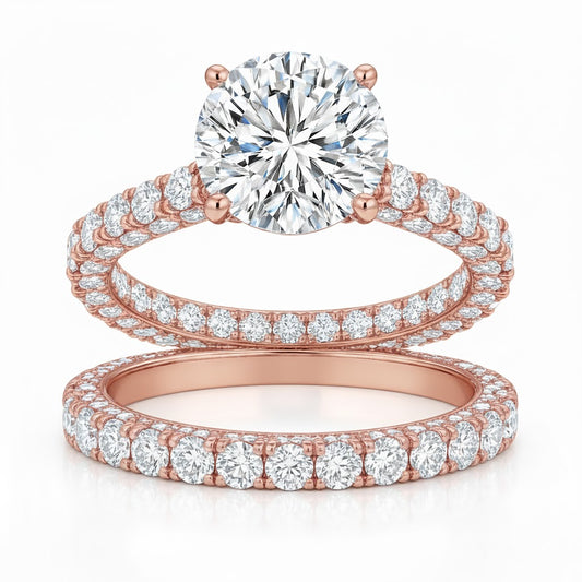 ETERNAL | 9.18 Carat Round Engagement Ring in 14K Rose Gold - Lab Grown Diamond