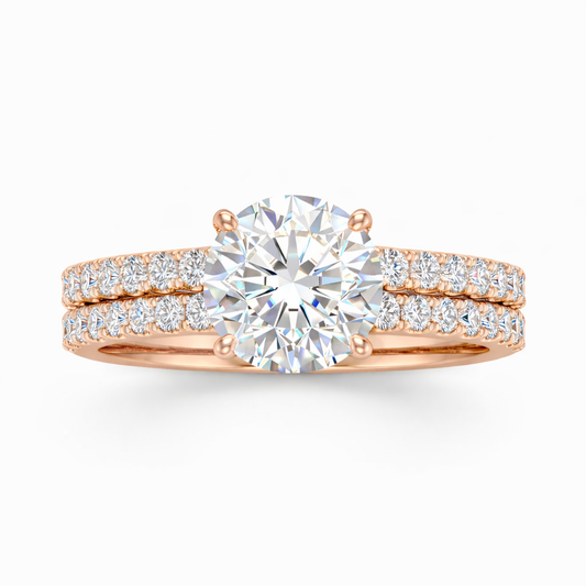 ETERNAL | 9.18 Carat Round Engagement Ring in 14K Rose Gold - Lab Grown Diamond