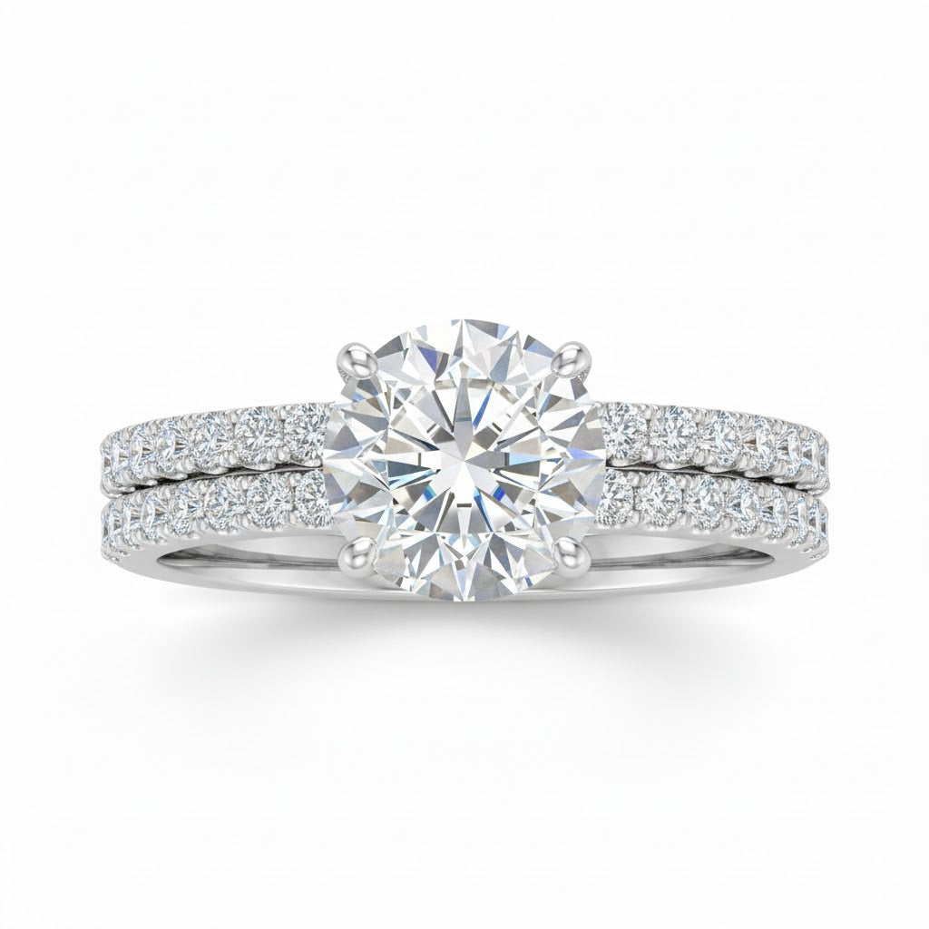 ETERNAL | 9.18 Carat Round Engagement Ring in 14K White Gold - Lab Grown Diamond