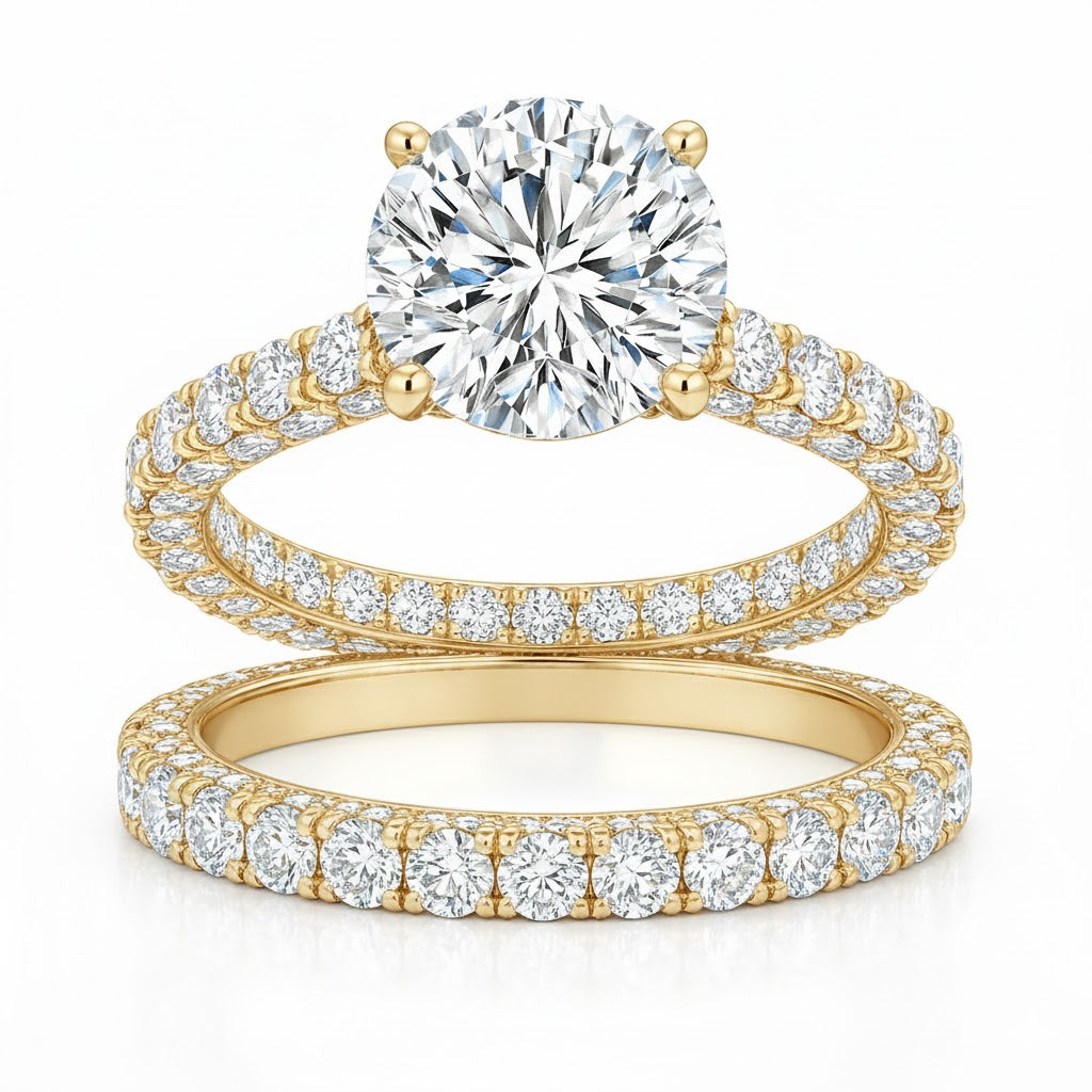 ETERNAL | 9.18 Carat Round Engagement Ring in 14K Yellow Gold - Lab Grown Diamond
