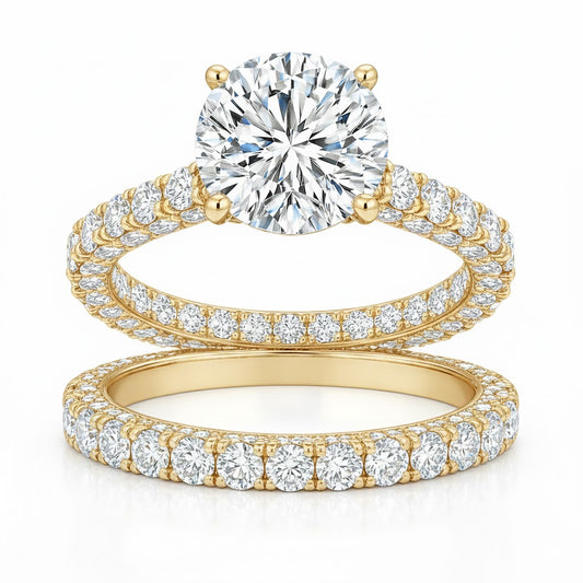 ETERNAL | 9.18 Carat Round Engagement Ring in 14K Yellow Gold - Lab Grown Diamond
