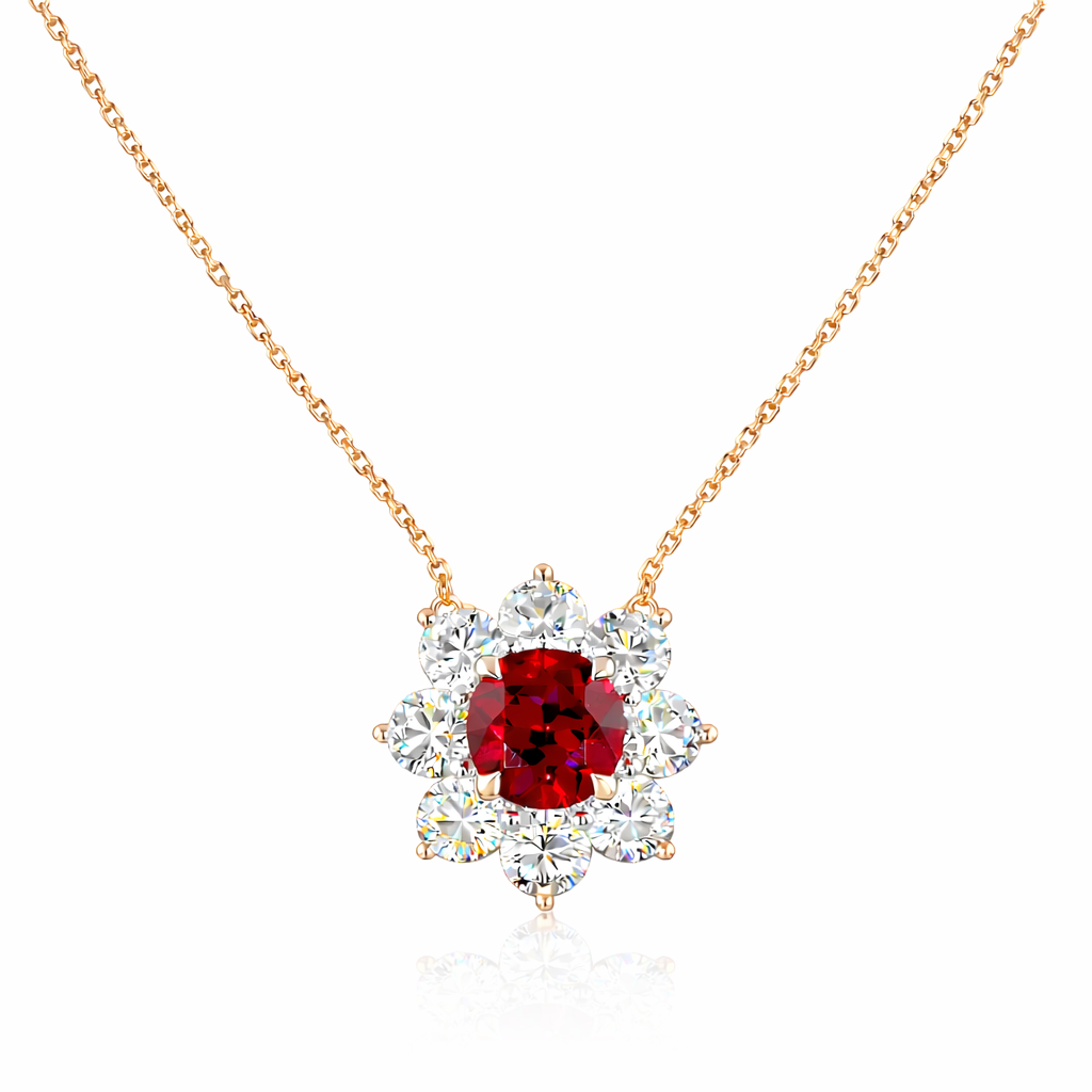 eterna lumiere 2.9 ct round special pendant 14k rose gold