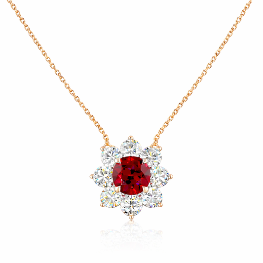 ETERNA LUMIERE 2.9 Ct Round Special Pendant 14K Rose Gold