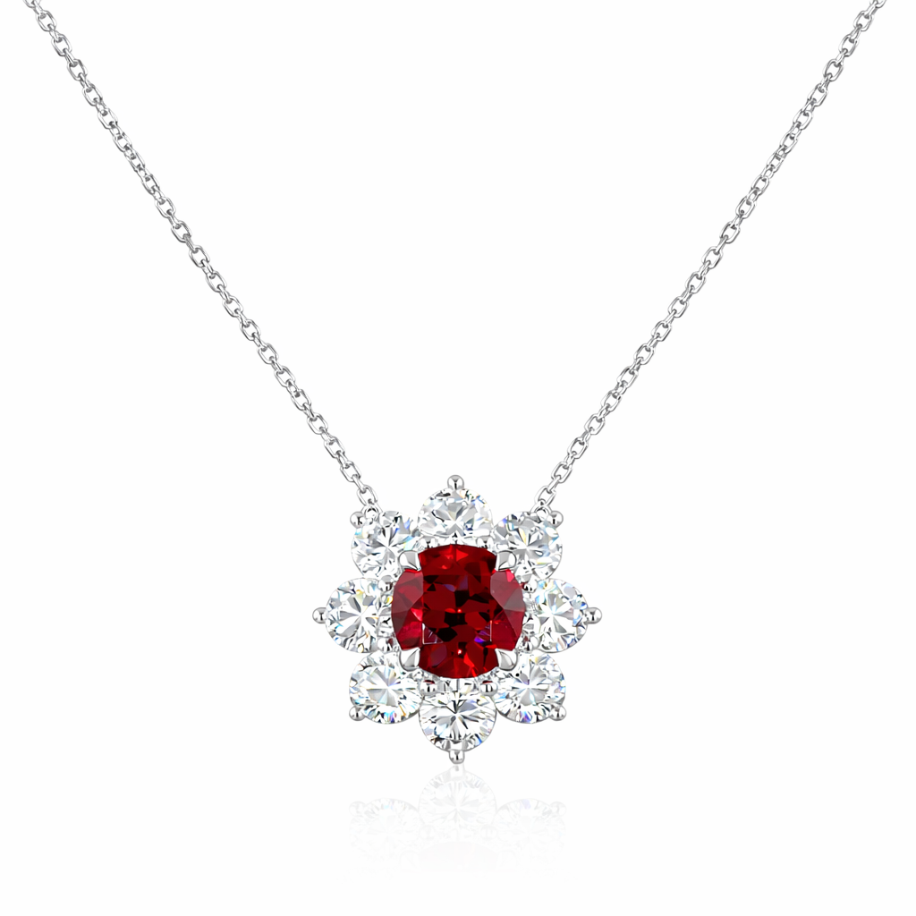 ETERNA LUMIERE 2.9 Ct Round Special Pendant 14K White Gold