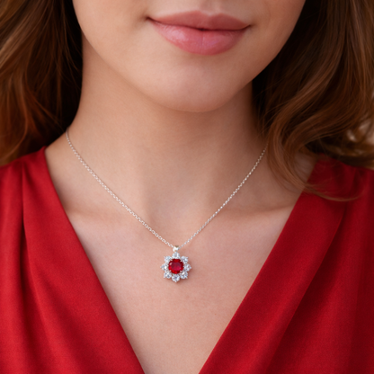 ETERNA LUMIERE 2.9 Ct Round Special Pendant 14K White Gold