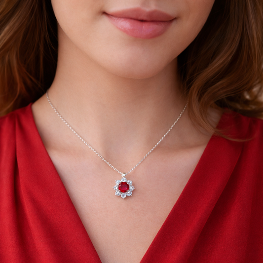 ETERNA LUMIERE 2.9 Ct Round Special Pendant 14K White Gold
