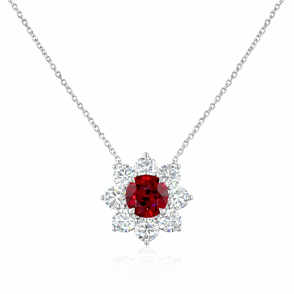 ETERNA LUMIERE | 2.9 Ct Round Shape Special Pendant in 14K WHITE GOLD - Lab Grown Diamond