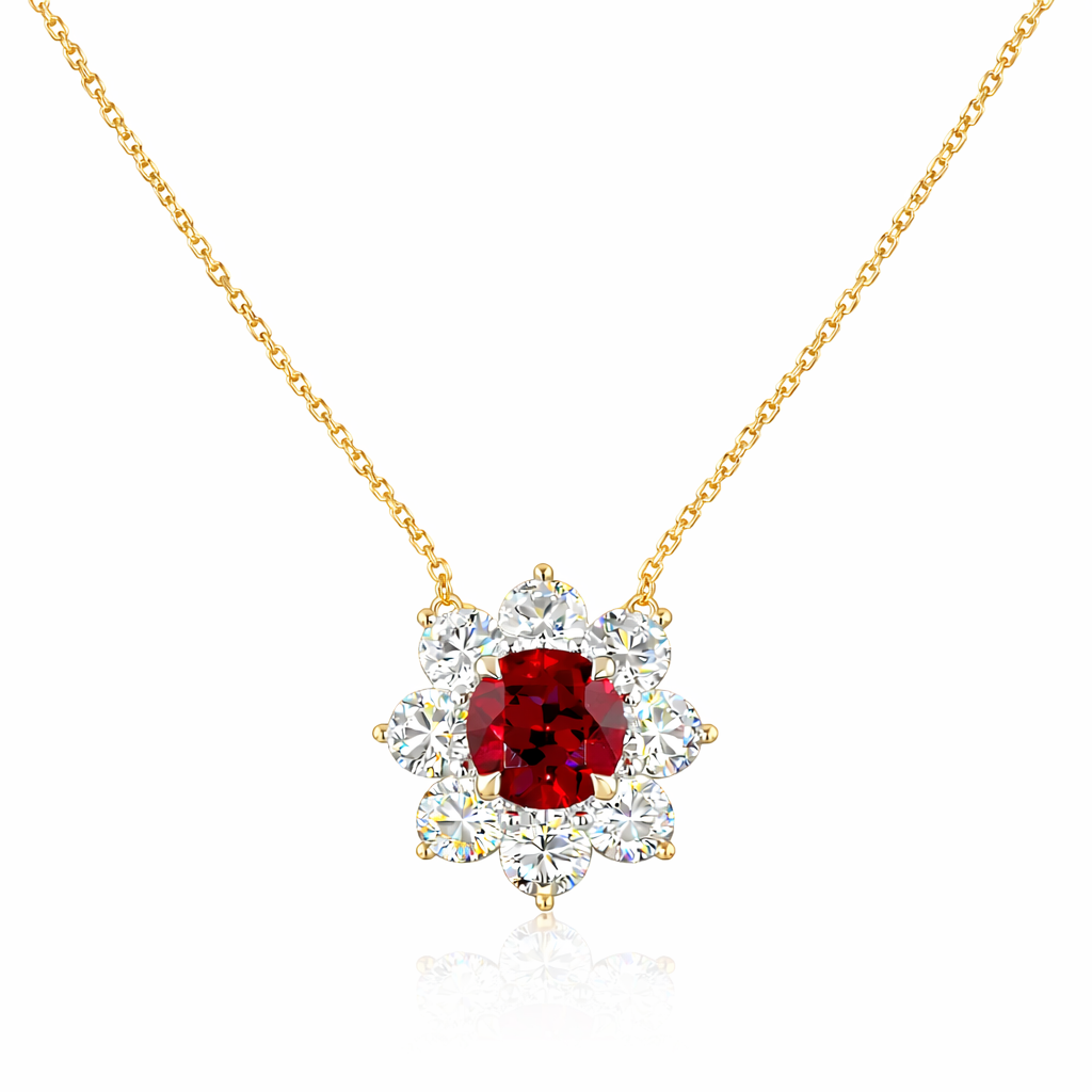 ETERNA LUMIERE 2.9 Ct Round Special Pendant 14K Yellow Gold