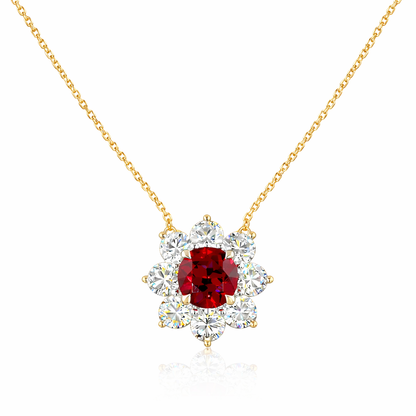 ETERNA LUMIERE 2.9 Ct Round Special Pendant 14K Yellow Gold