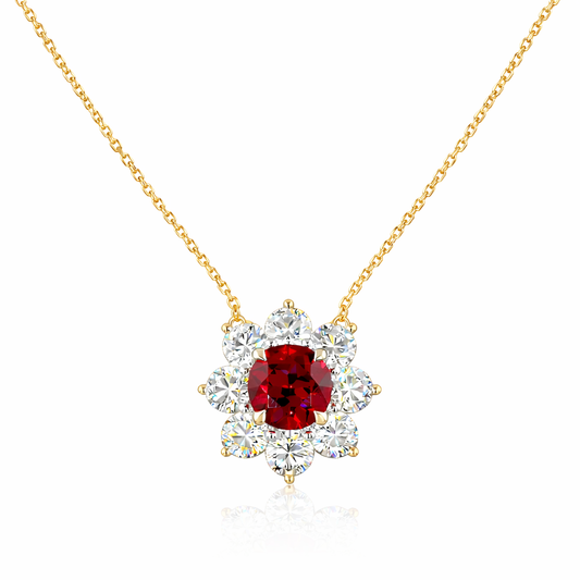 ETERNA LUMIERE 2.9 Ct Round Special Pendant 14K Yellow Gold