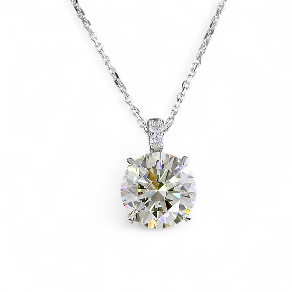 EVALYN | 2.77 Ct Round Diamond Pendant in 14K White Gold - Lab Grown Diamond