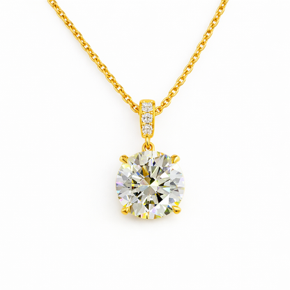 EVALYN | 2.77 Ct Round Diamond Pendant in 14K Yellow Gold