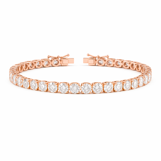 EVANGELINE | 12.5 Ct Round Diamond Tennis Bracelet in 14K Rose Gold