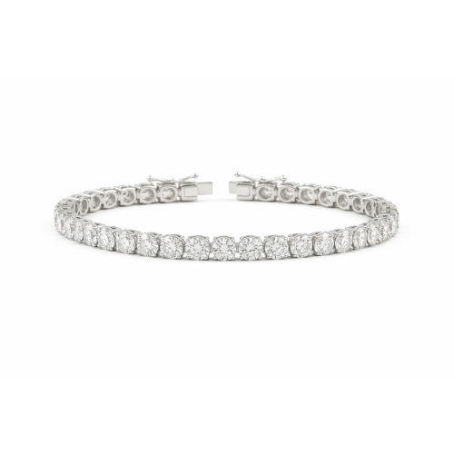 EVANGELINE | 12.5 Ct Round Diamond Tennis Bracelet in 14K White Gold