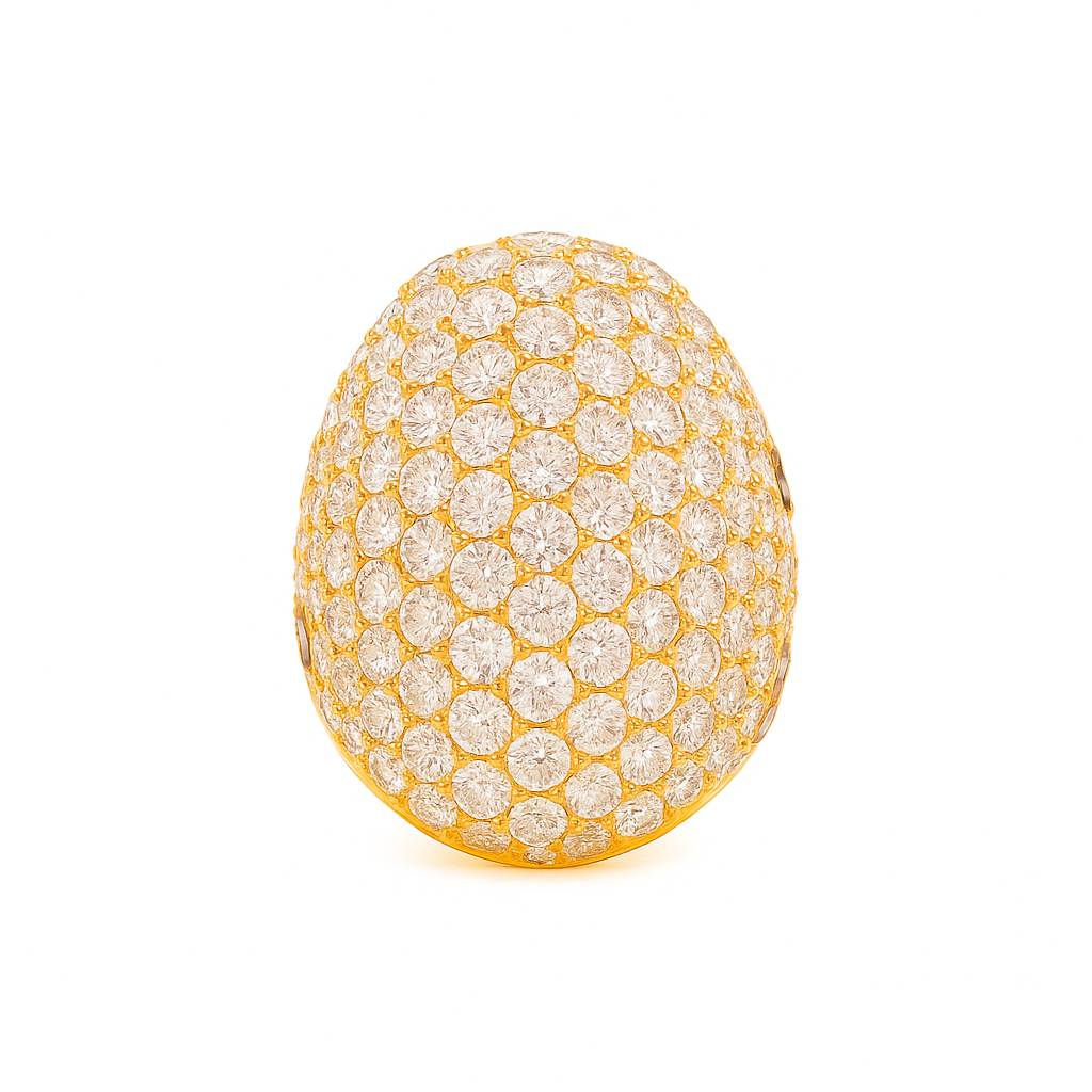 diamond whirl ring | total 18.80ct natural | 18k rose gold