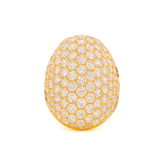 Diamond Whirl Ring | Total 18.80CT Natural | 18K Rose Gold