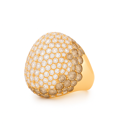 Diamond Whirl Ring | Total 18.80CT Natural | 18K Rose Gold