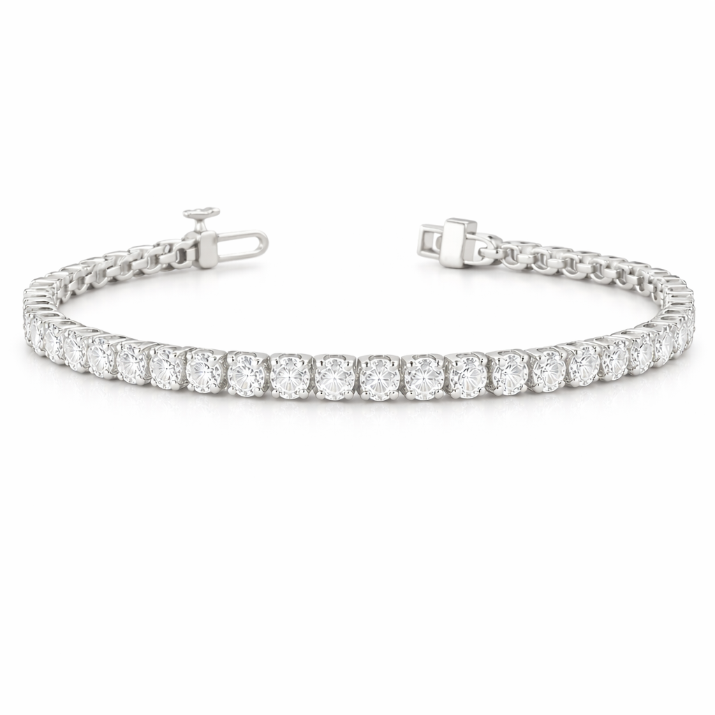 genesis | 5.52 ct round diamond tennis bracelet in 14k white gold