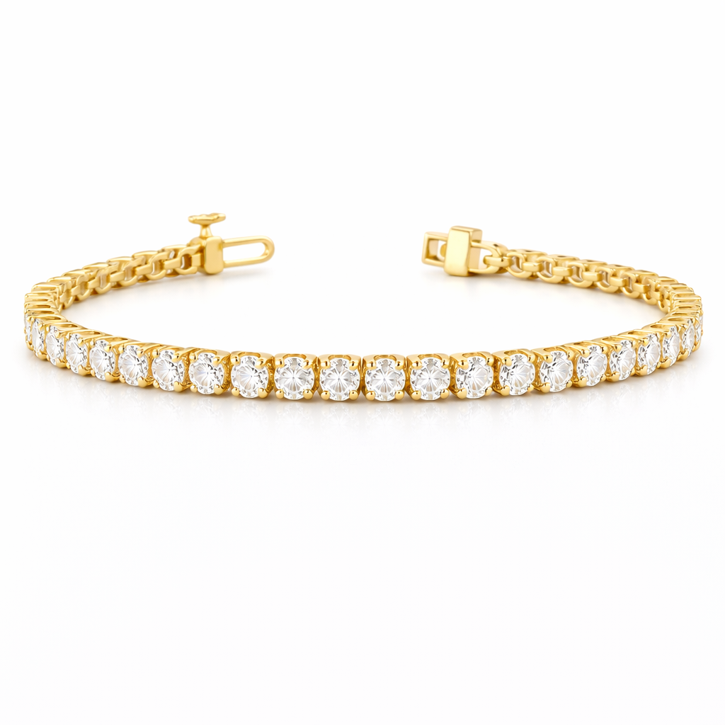 genesis | 5.52 ct round diamond tennis bracelet in 14k yellow gold