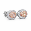 GENEVIEVE | 1.61 Ct Oval Halo Stud Earrings in 14K White Gold - Lab grown Diamond