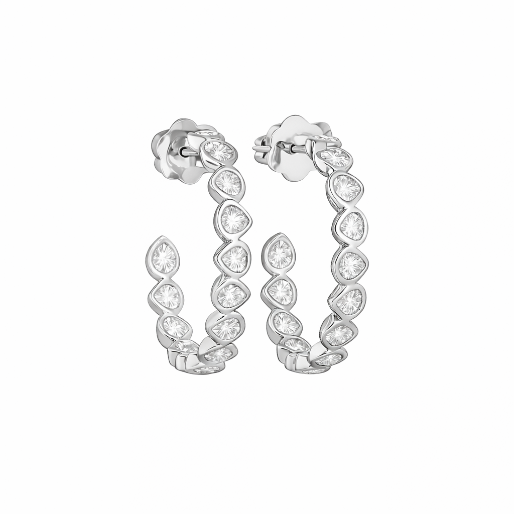 giselle | 4.12 ct pear diamond c-hoop earrings in 14k white gold
