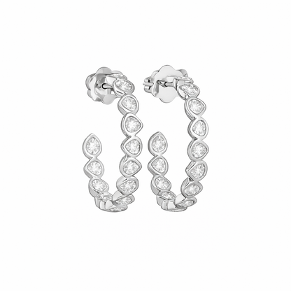 GISELLE | 4.12 Ct Pear Diamond C-Hoop Earrings in 14K White Gold