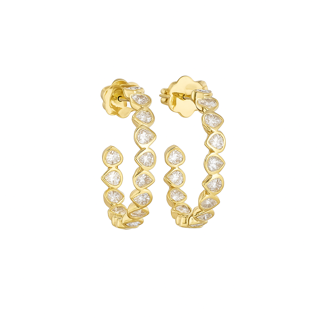 giselle | 4.12 ct pear diamond c-hoop earrings in 14k yellow gold