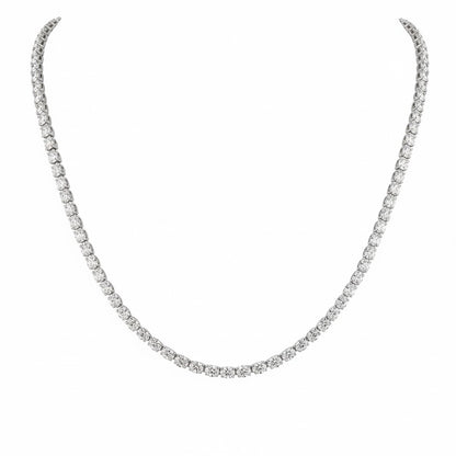 GLIDE | 10.01 Ct Oval Diamond Tennis Necklace in 14K White Gold - Lab Grown Diamond